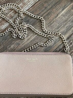 kate spade Blush Pink Pebbled Leather Chain Crossbody